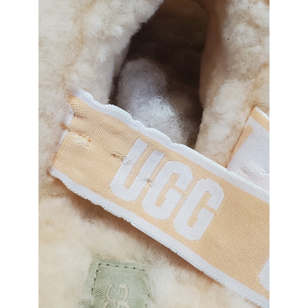 Ugg Peach Fluff Yeah Slip On Slingback Platform Slides Shoes 9 Cozy Winter - Picture 10 of 11